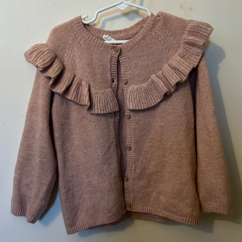 H&M Girls 3T pink sweater cardigan